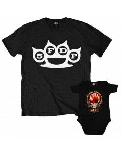 Duo Rockset Five Finger Death Punch papa t-shirt & Five Finger Death Punch baby romper