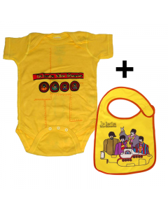 Giftset Beatles Baby onesie Yellow Submarine & The Band bib