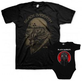 Duo Rockset t-shirt per papà Black Sabbath e body bebè rock bambino Black Sabbath