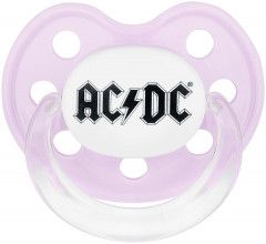 AC/DC baby pacifier logo 6-18 pink