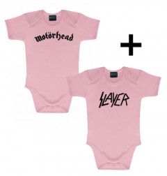 Idea regalo body bebè rock bambino Motörhead & body bebè rock bambino Slayer Pink