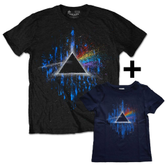 Duo Rockset Pink Floyd Father's t-shirt & kids t-shirt Blue Splatter
