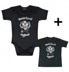 Cadeauset Motörhead Baby romper England & Motörhead Baby t-shirt England