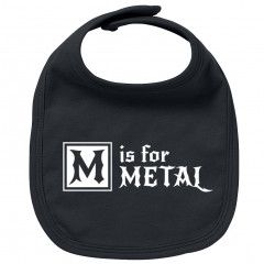 Metal baby bib M is for Metal