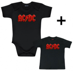 Giftset ACDC Onesie Baby Colour & ACDC Baby T-shirt Colour
