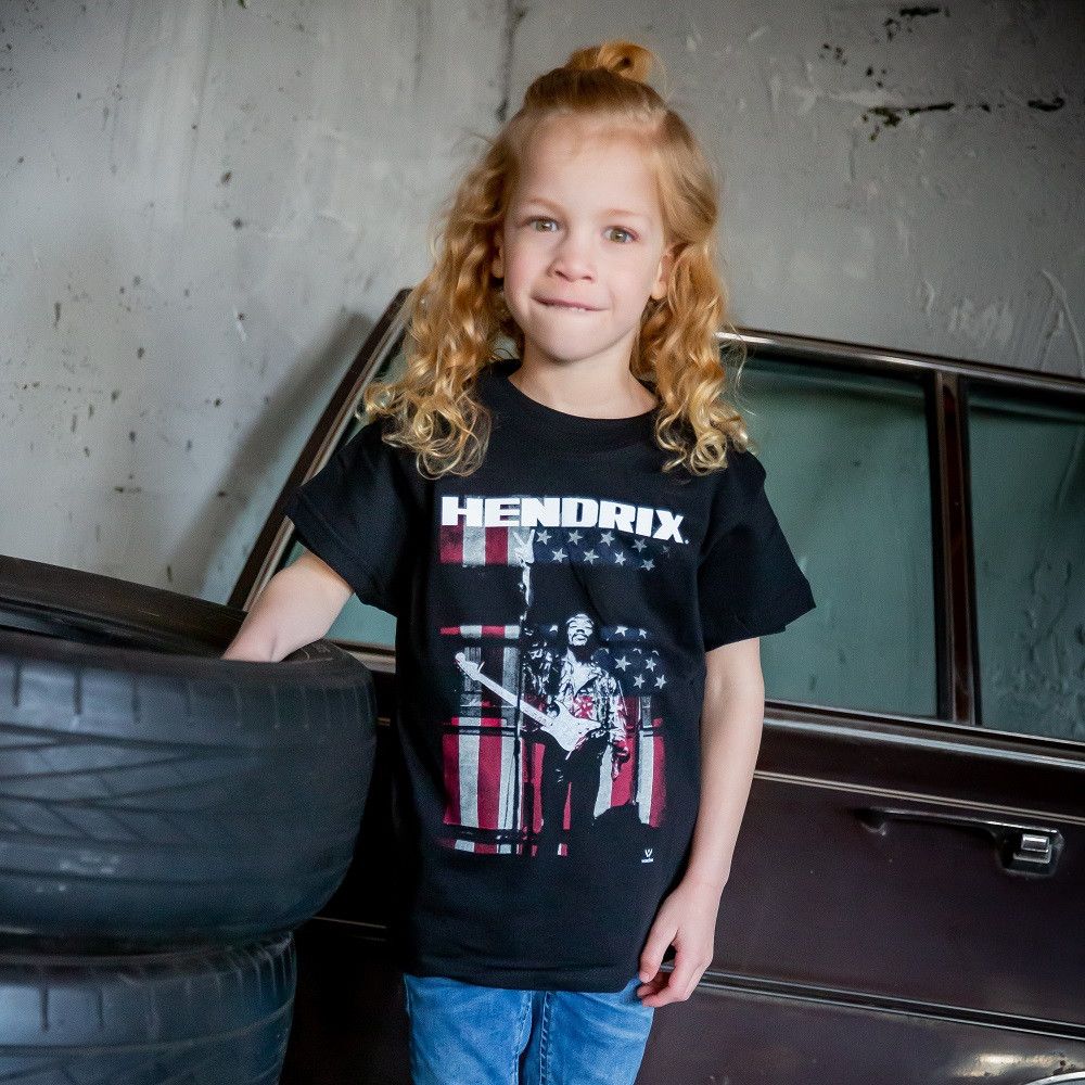 T-shirt bambini Jimi Hendrix Peace Flag fotoshoot