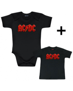 Giftset ACDC Onesie Baby Colour & ACDC Baby T-shirt