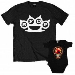 Duo Rockset t-shirt per papà Five Finger Death Punch e body bebè rock bambino Five Finger Death Punch