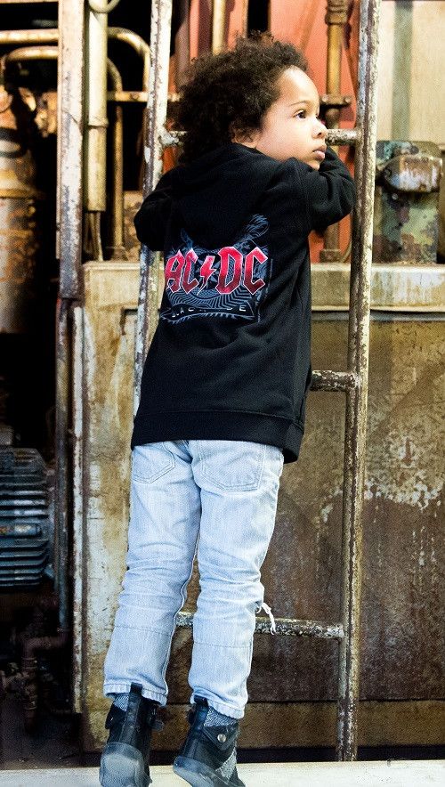 AC/DC Classic Logo Infant Baby Black Zip Up Sweatshirt New Official Merchandise 