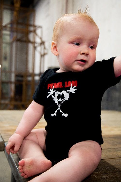 Pearl Jam Baby Onesie Stickman photoshoot