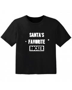 T-shirt Bambini Cool Santa's Favorite Rocker 