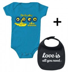 Idea regalo Body bebè Beatles & Love is all you Need Bavaglino