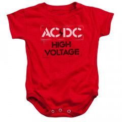 AC/DC baby onesie High Voltage Red